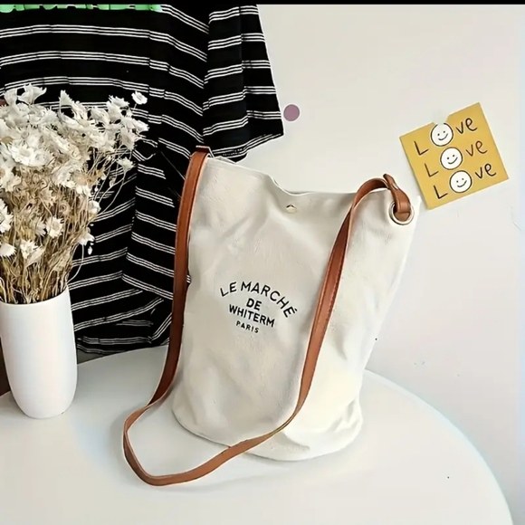 Stylish Canvas Shoulder Bucket Bag. - Picture 1 of 9